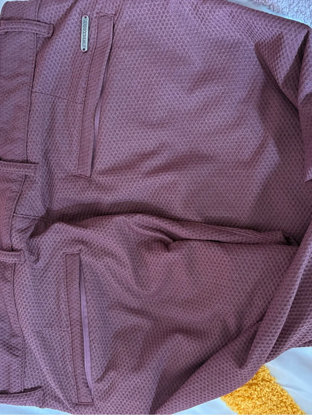 Twillory Air Performance Suit Mens 42S (30x30) Burgundy Technical Fabric